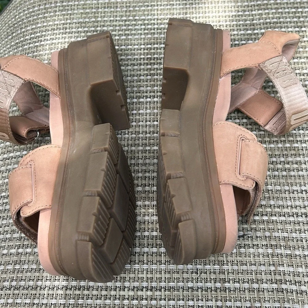 UGG Women's Ashton Ankle Size 8 Leather Platform Sandals 9.5